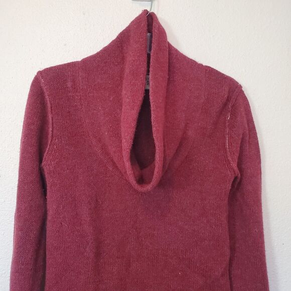Converse One Star Sweater Womens Medium Cowl Neck Long Sleeve Maroon Red - Picture 2 of 15